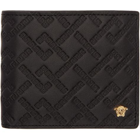 versace black embossed greek wallet|Croc.